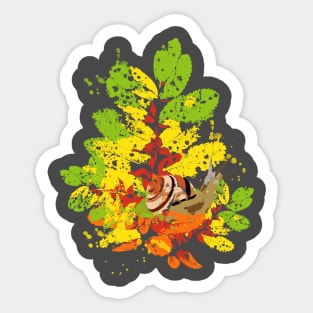 Snail On A Leaf Sticker